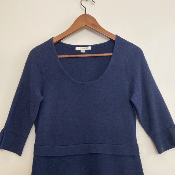 Boden Dress Womens 6 8 Navy Blue Fit Flare Sweater Knit Knee Length Scoop Neck - Picture 3 of 13